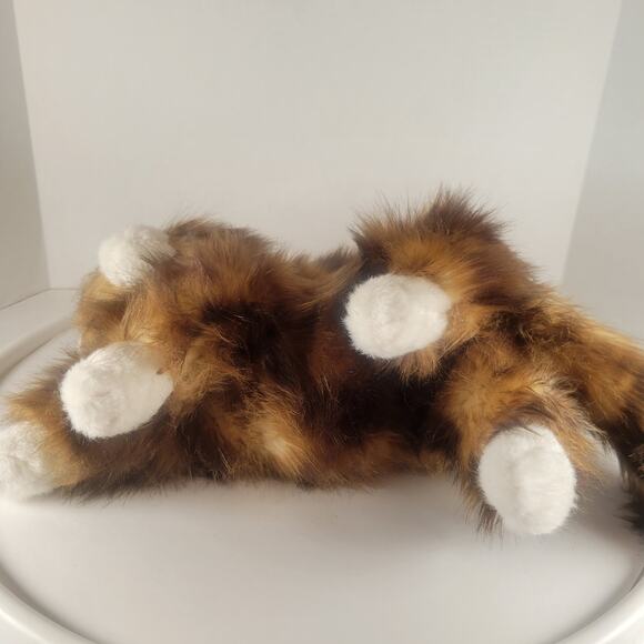 Long Hair Cat Plush Stuffed Animal 13" Laying Brown Realistic Kitty TY Jumbles - Picture 6 of 16